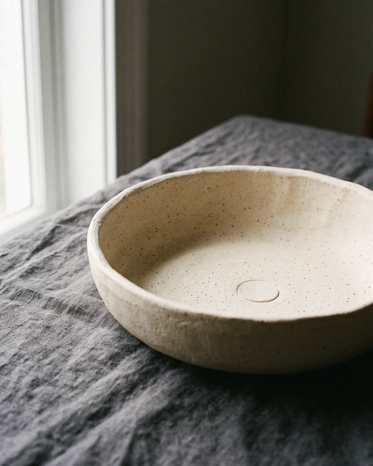 the dawn bowl in raw ivory clay